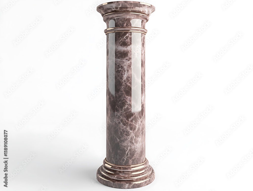 Elegant 3D render of a marble pillar in rose gold, isolated on white, front-facing, ultra-detailed, Elegant 3D render of a marble pillar in rose gold, isolated on white, front-facing, ultra-detailed,