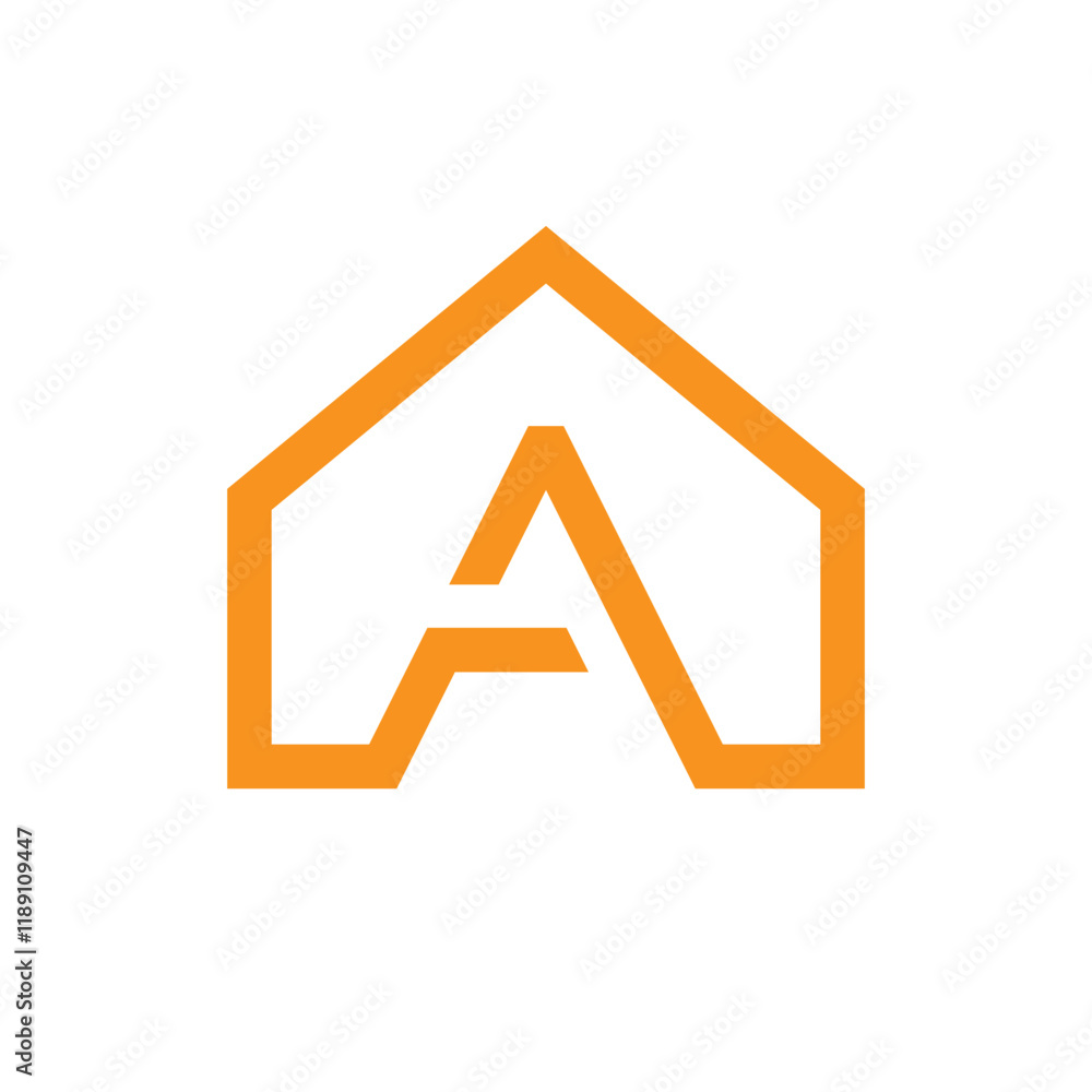 Letter A house simple modern minimal logo Letter A house simple modern minimal logo