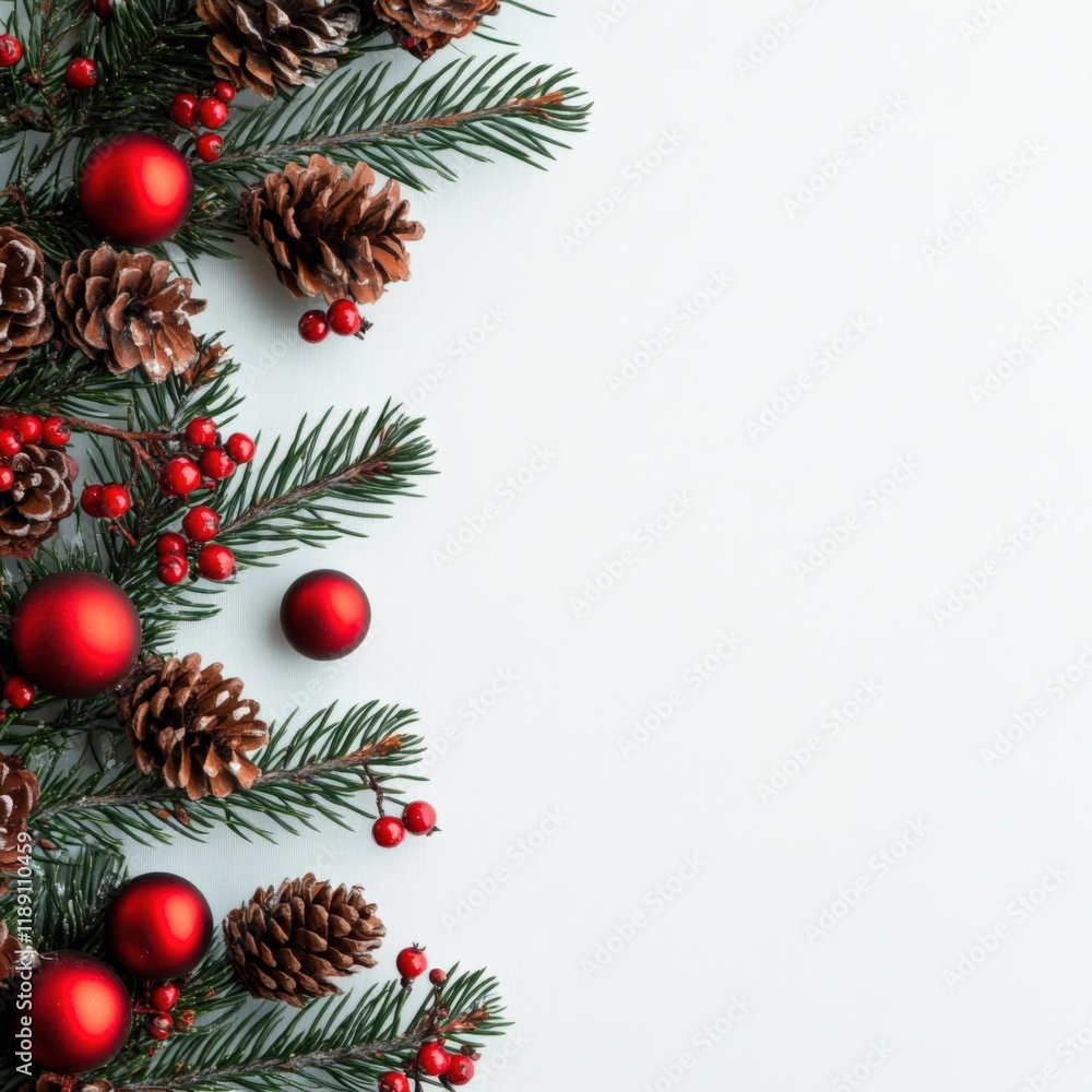 christmas decorations on a white background christmas decorations on a white background