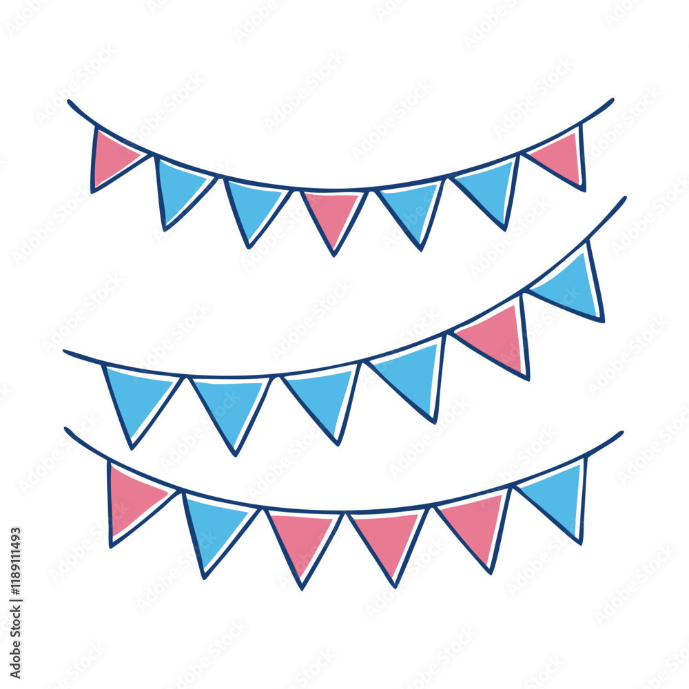 Obraz premium flag bunting decorations. vector icon, flag bunting decorations. vector illustration - simple illustration of flag bunting decorations., perfect for logos,and flag bunting decorations.-themed designs.