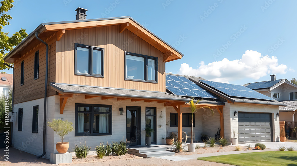 Modern Eco-Friendly House with Solar Panels: Sustainable Home Design and Architecture Modern Eco-Friendly House with Solar Panels: Sustainable Home Design and Architecture