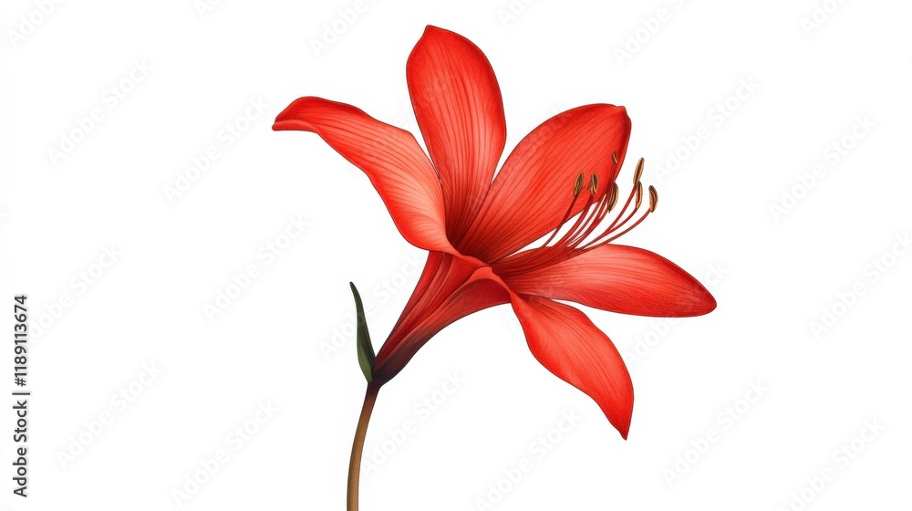 red amaryllis flower on white background red amaryllis flower on white background