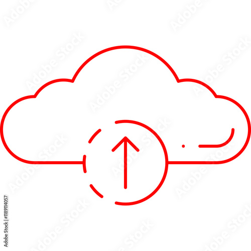 Cloud Upload Progress icon single vector illustration