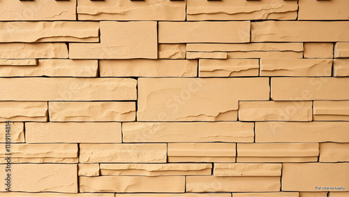 Modern pattern of flatten stone wall decorative surfaces in brown color photo