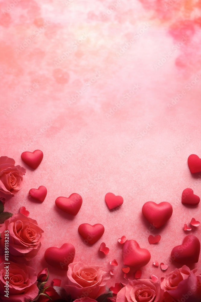 Valentine’s Day greeting card background template with heart shape Valentine’s Day greeting card background template with heart shape