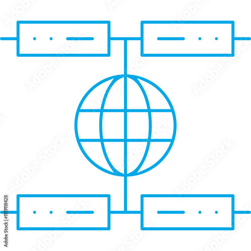 Global Servers icon single vector illustration
