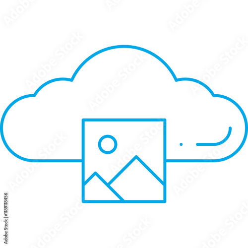 Images on Cloud icon single vector illustration