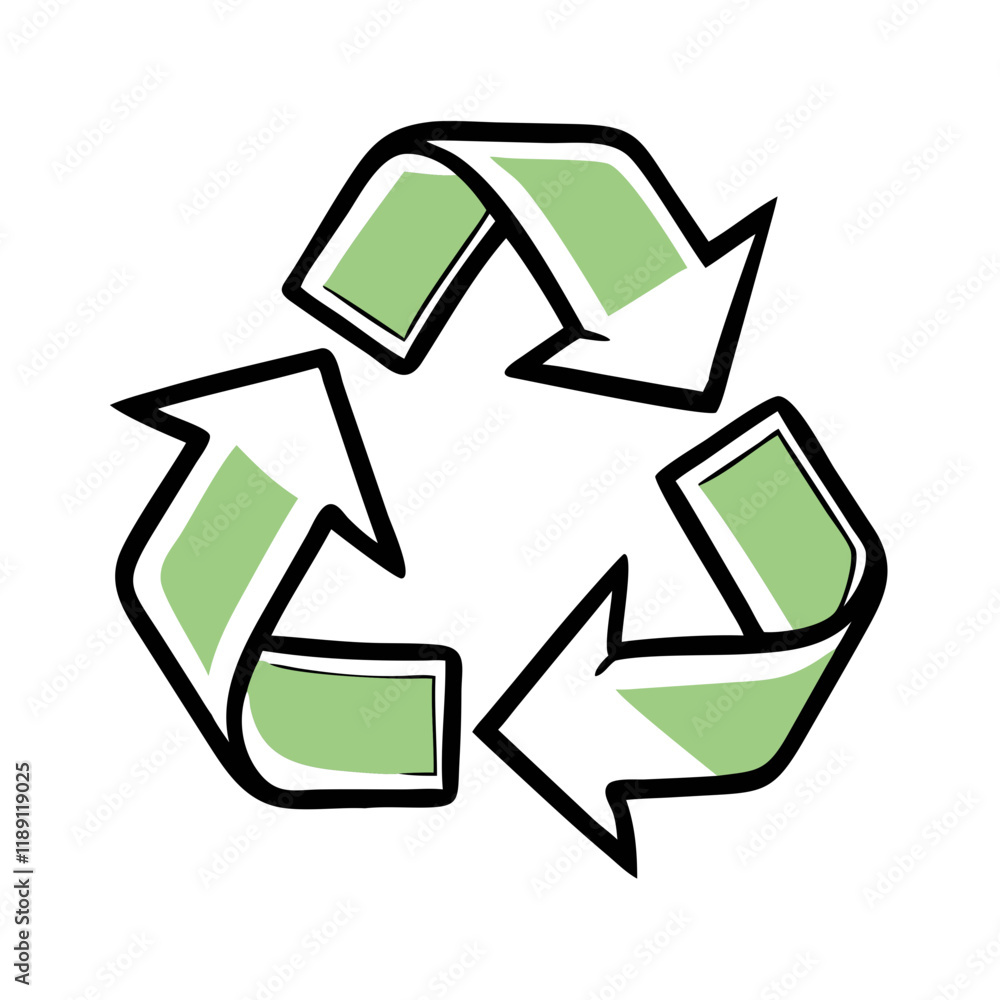Fototapeta premium Recycling symbol on white background