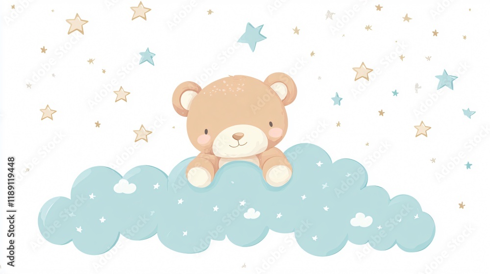 Adorable Baby Shower Square Card with Teddy Bear for Invitations and Celebrations Adorable Baby Shower Square Card with Teddy Bear for Invitations and Celebrations
