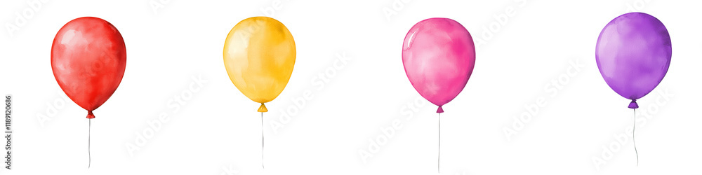 Vibrant Colorful Balloons in a Row, Bright Red, Yellow, Pink, and Purple Helium Balloons Ideal for Celebrations, Parties, Birthdays, and Festive Events with Cheerful Atmosphere Vibrant Colorful Balloons in a Row, Bright Red, Yellow, Pink, and Purple Helium Balloons Ideal for Celebrations, Parties, Birthdays, and Festive Events with Cheerful Atmosphere
