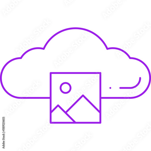 Images on Cloud icon single vector illustration