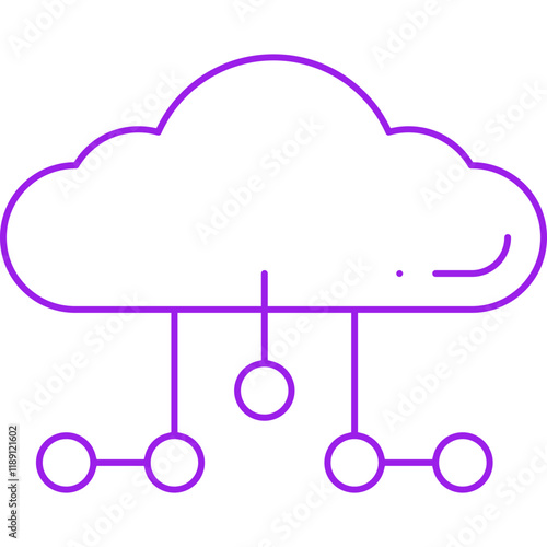 Cloud Network icon single vector illustration