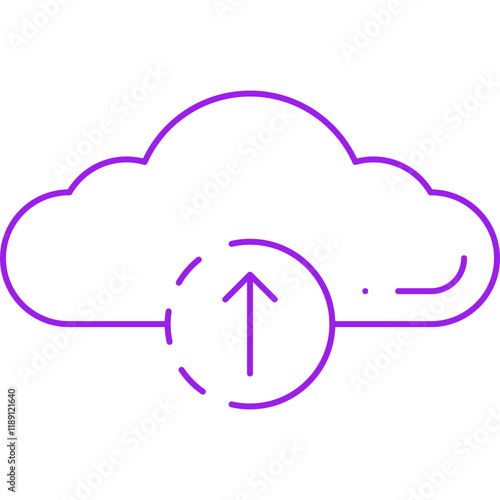 Cloud Upload Progress icon single vector illustration