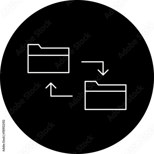 Folders Sharing Data icon single vector illustration