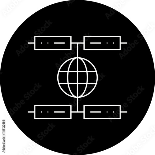 Global Servers icon single vector illustration