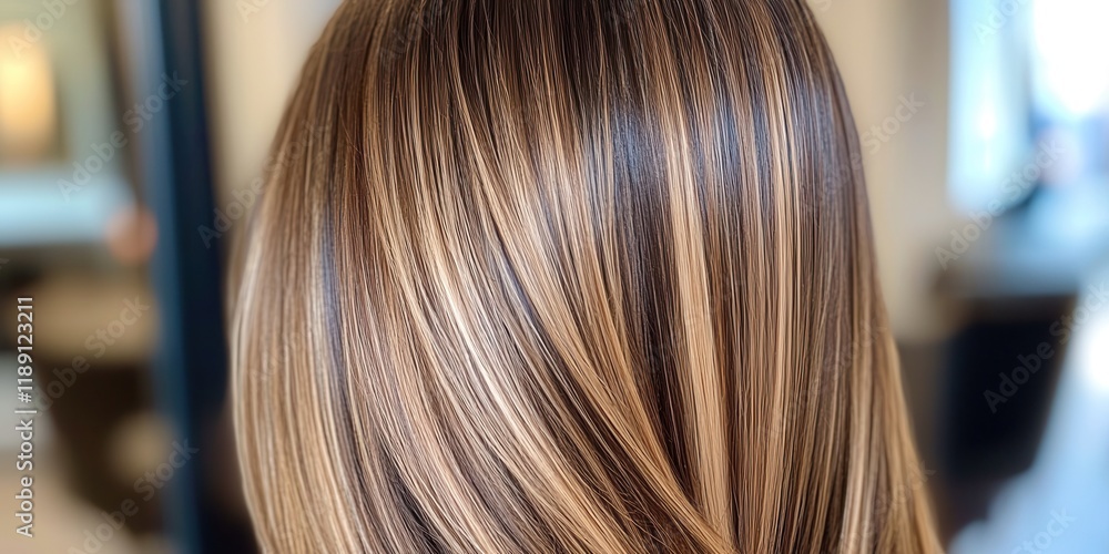 Woman's hair is cut and styled Woman's hair is cut and styled