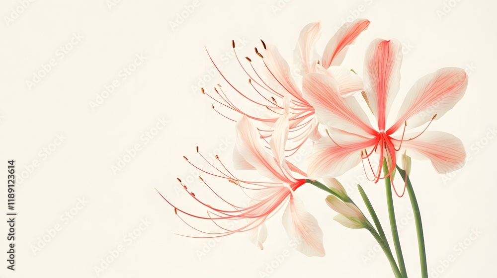 Fototapeta premium Delicate Pink Spider Lilies Gracefully Bloom