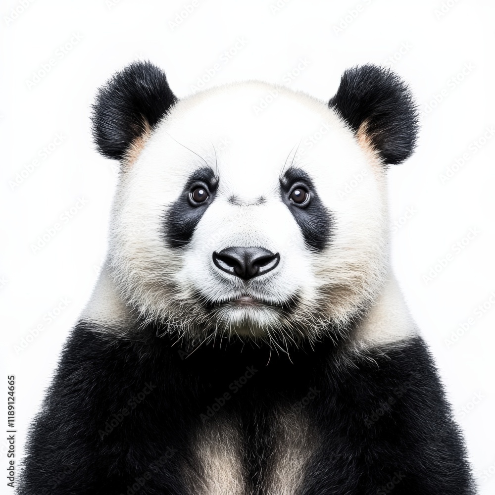 Naklejka premium a close-up portrait of a panda bear