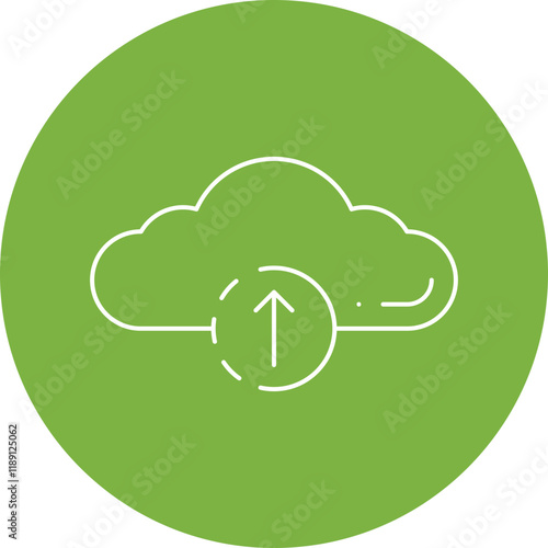 Cloud Upload Progress icon single vector illustration