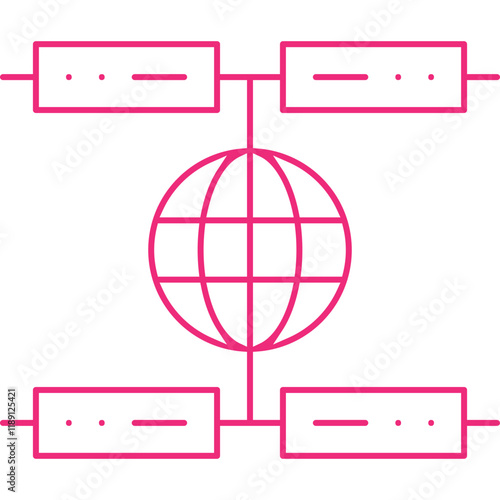 Global Servers icon single vector illustration