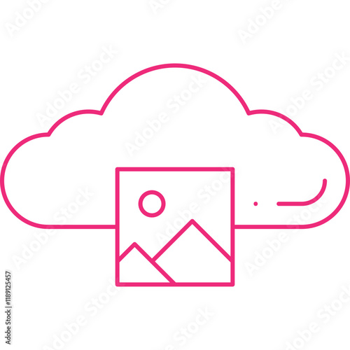 Images on Cloud icon single vector illustration