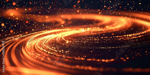 Bright orange line with a lot of sparkles