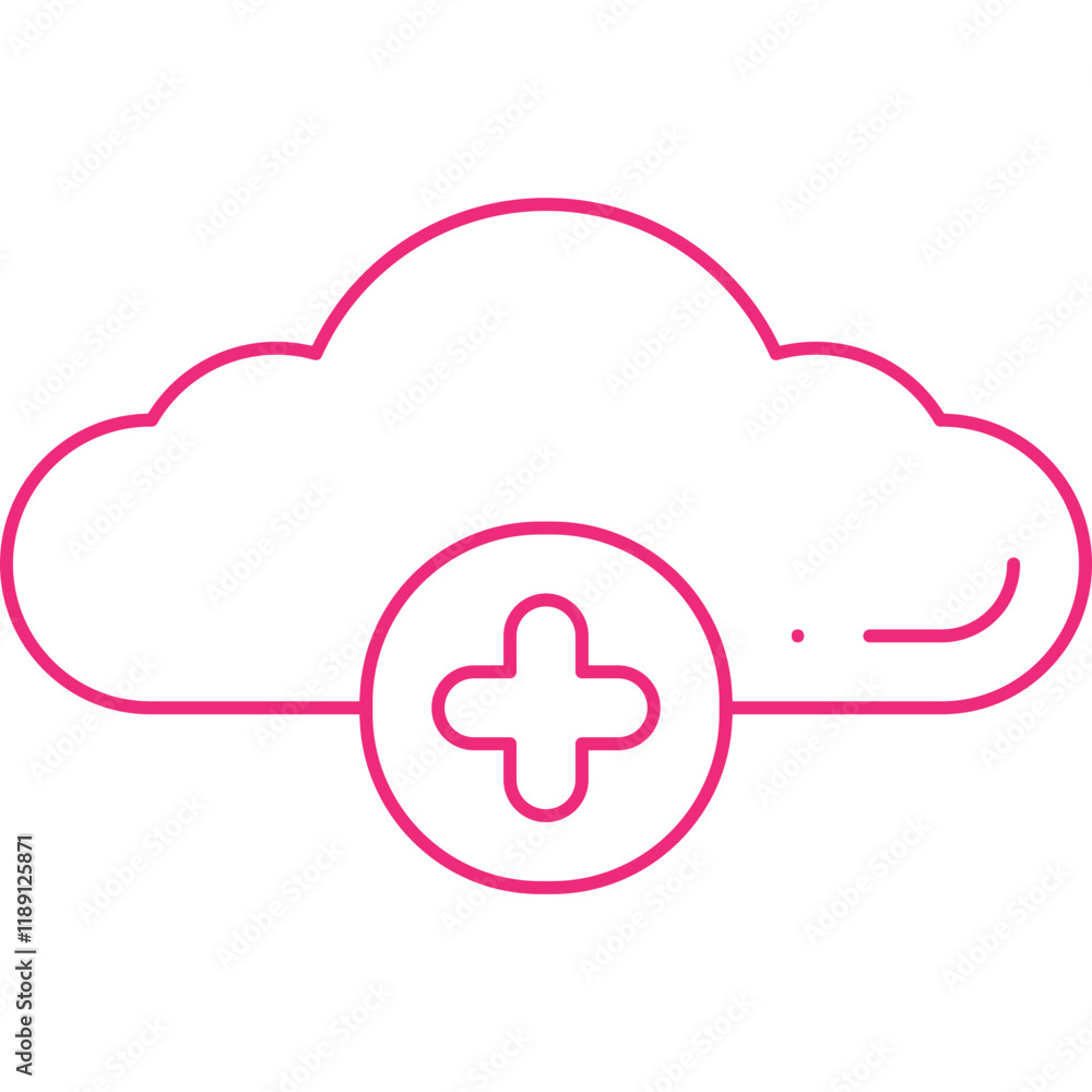 Add Cloud icon single vector illustration Add Cloud icon single vector illustration
