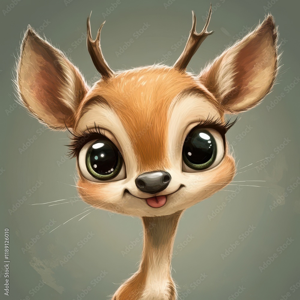 Adorable Baby Fawn With Large Eyes And Tiny Antlers Adorable Baby Fawn With Large Eyes And Tiny Antlers