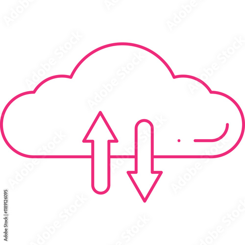 Cloud Data Exchange icon single vector illustration