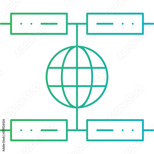 Global Servers icon single vector illustration