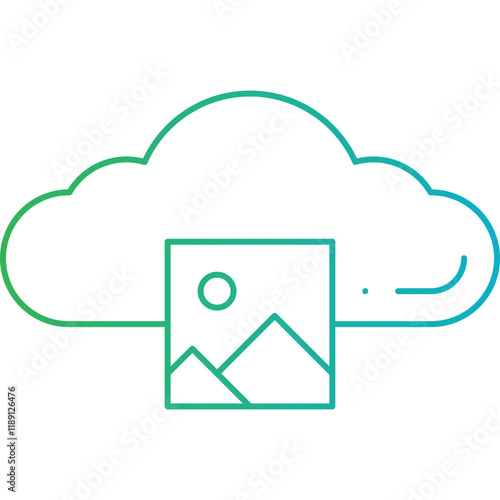 Images on Cloud icon single vector illustration