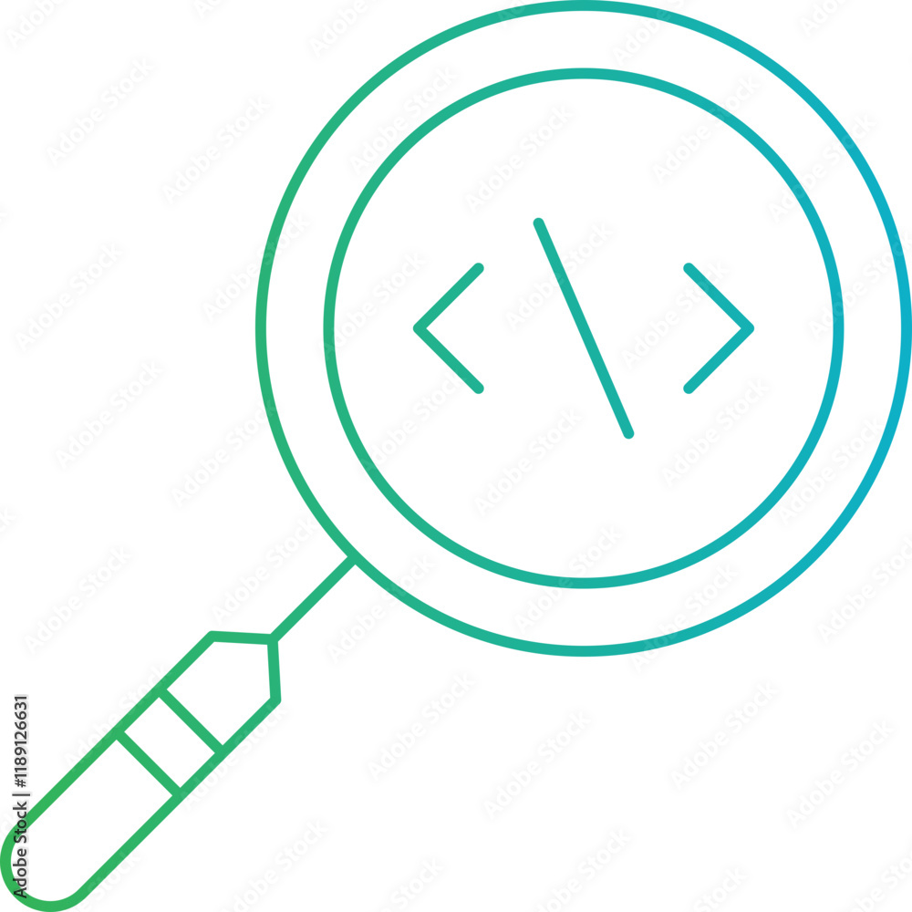 Search Code icon single vector illustration Search Code icon single vector illustration