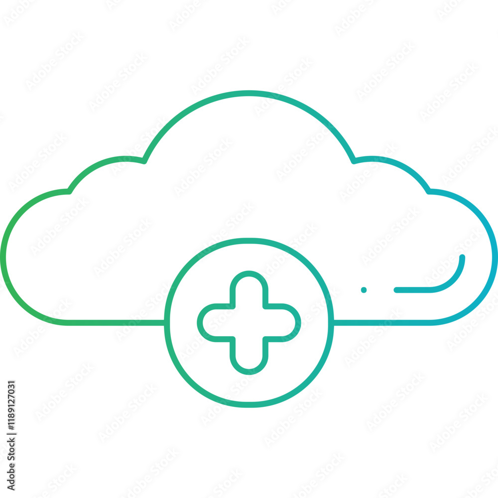 Add Cloud icon single vector illustration Add Cloud icon single vector illustration
