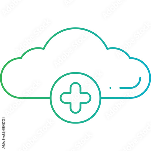 Add Cloud icon single vector illustration