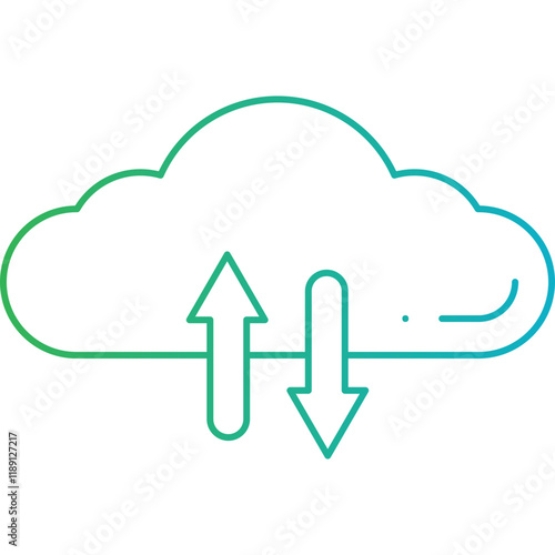 Cloud Data Exchange icon single vector illustration