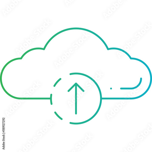 Cloud Upload Progress icon single vector illustration