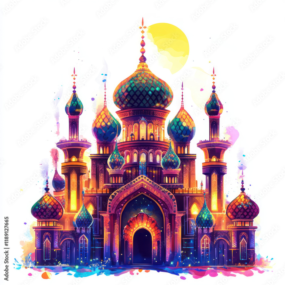 Obraz premium Vibrant Fantasy Palace Illustration