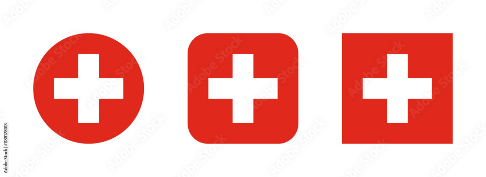 Fototapeta premium Switzerland flag icon set