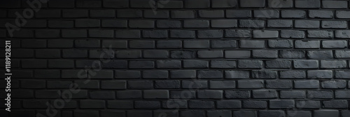 Dark black brick wall texture background