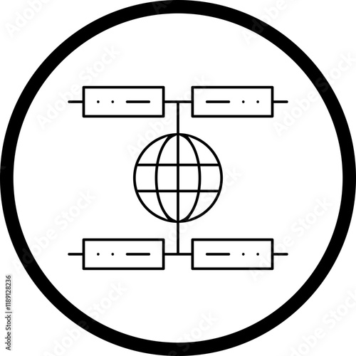 Global Servers icon single vector illustration