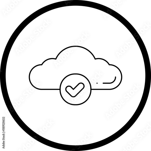 Verified Cloud icon single vector illustration