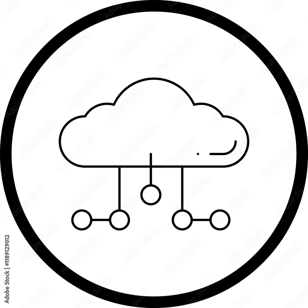 Cloud Network icon single vector illustration Cloud Network icon single vector illustration