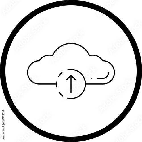 Cloud Upload Progress icon single vector illustration