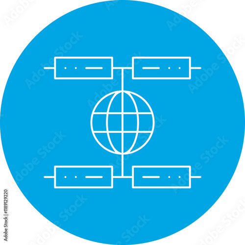 Global Servers icon single vector illustration