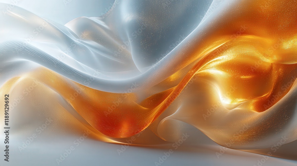 Fototapeta premium Abstract Background - Golden and Silver Waves