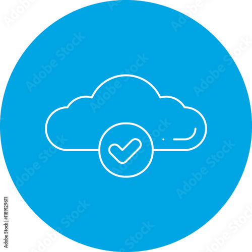 Verified Cloud icon single vector illustration