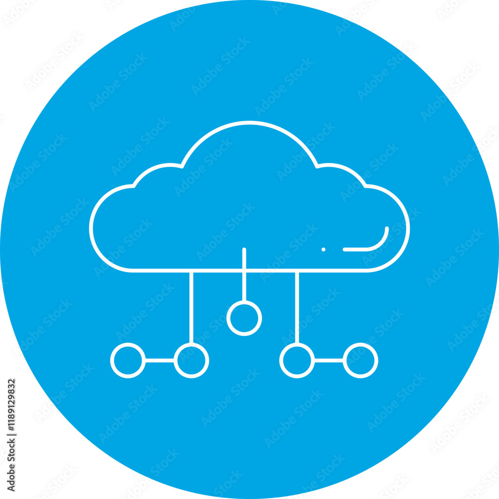 Cloud Network icon single vector illustration Cloud Network icon single vector illustration