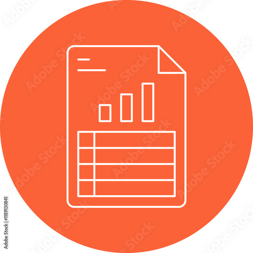 Stats Document icon single vector illustration