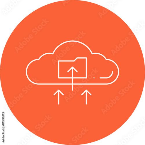 Upload all data on Cloud icon single vector illustration