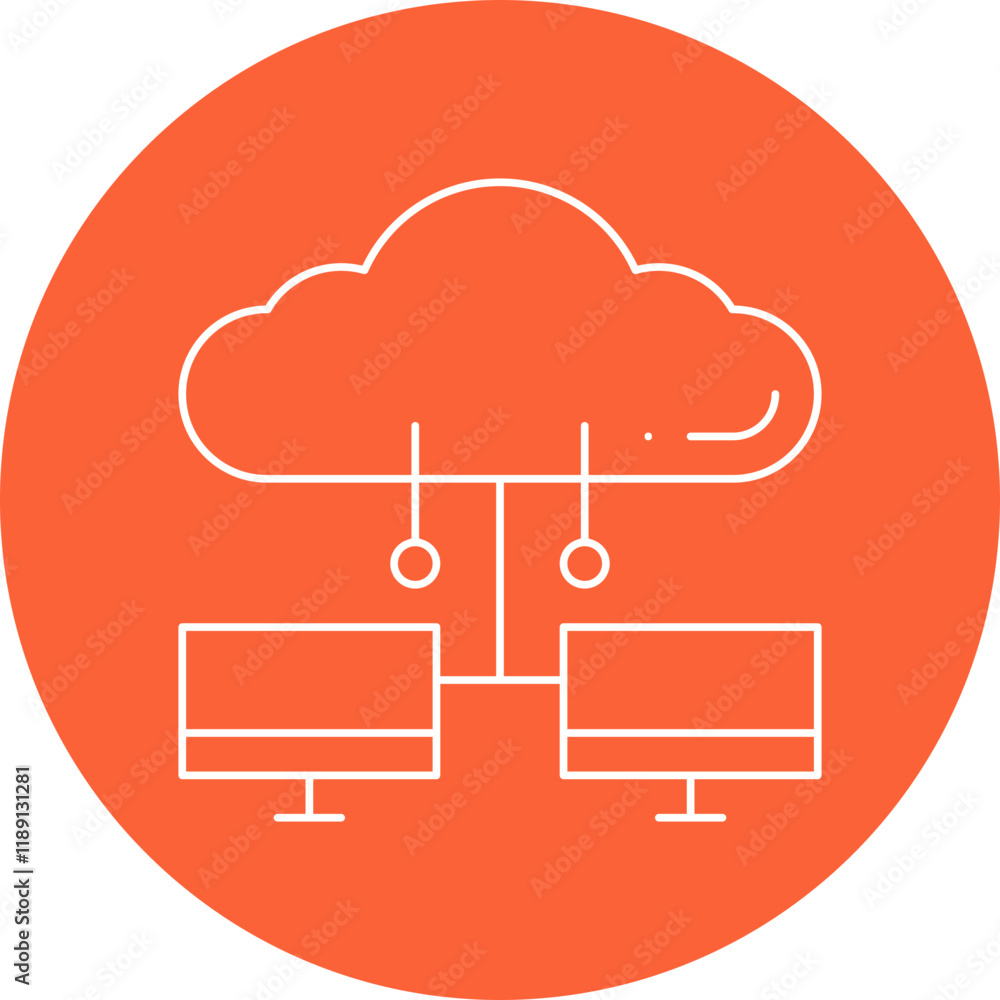 Cloud Connection icon single vector illustration